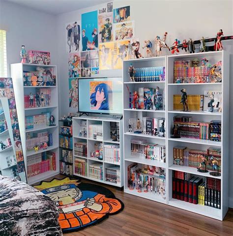 Anime N Manga Bookshelf Setup In Bedroom Otaku Room Anime Bedroom