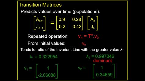 Transition Matrices Long Term Trends And Invariant Lines Youtube