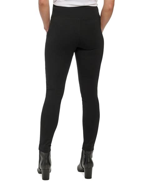 Calvin Klein Faux Leather Front Leggings Macys