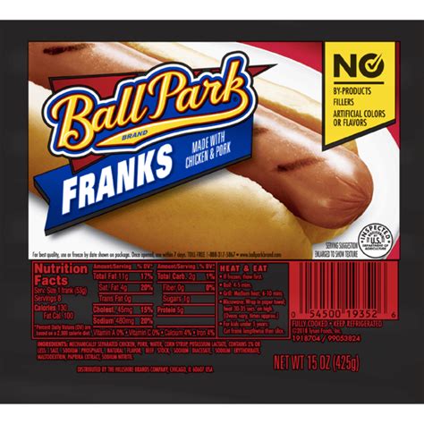 Ball Park Classic Hot Dogs Original Length 8 Count 15 Oz From