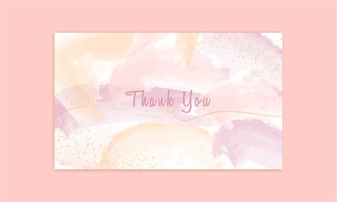 Abstrack Watercolor Brush Thank You Card Free Vector 8951953 Vector Art