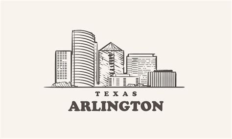 Premium Vector | Arlington skyline, texas