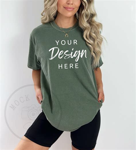 Comfort Colors C Moss Shirt Mockup Tshirt Mockup Green Tee Mockup