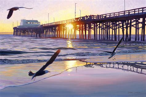 Newport Pier Sunset Photograph by Steve Simon - Fine Art America