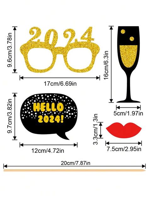 New Years Photo Booth Props 2024 Pack Of 20 New Years Eve Photo