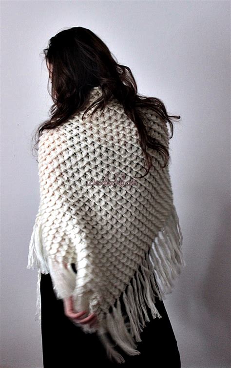 Crocheted Triangle Crocodile Shawl