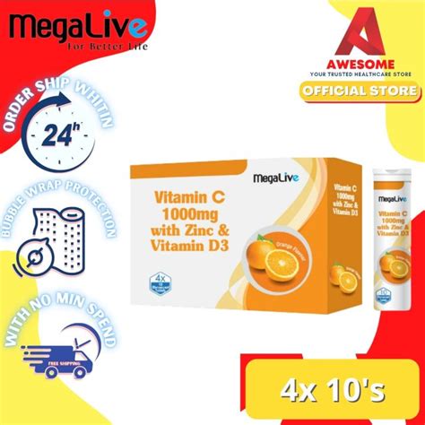 Megalive Vitamin C 1000mg Effervescent Tablet Lazada