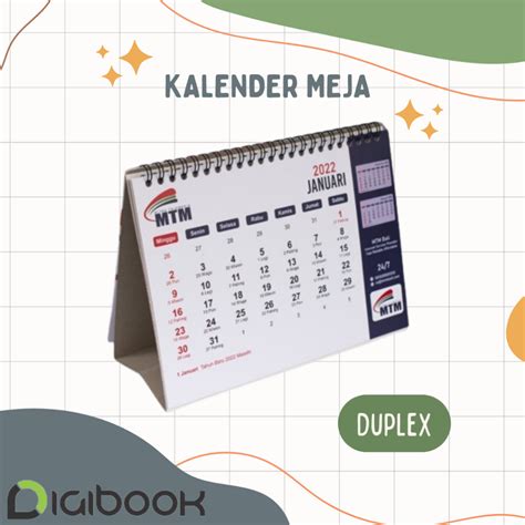 Jual Custom Kalender Meja 2024 Kalender Penyangga Duplex 6 Lembar 2