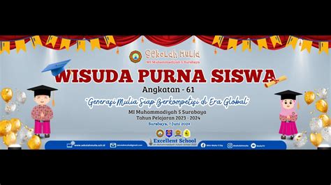 Wisuda Purna Siswa Kelas 6 Angkatan 61 2024 MI MUHAMMADIYAH 5 SURABAYA