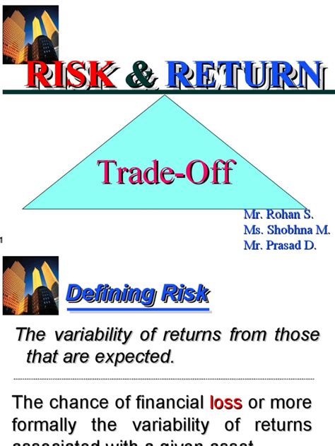 Risk Return PPT | Capital Asset Pricing Model | Beta (Finance)