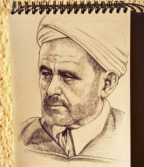 محمد بن عبد الكريم الخطابي رحمه الله Male sketch Portrait Art