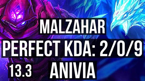 MALZAHAR Vs ANIVIA MID 2 0 9 1 9M Mastery 600 Games KR Master