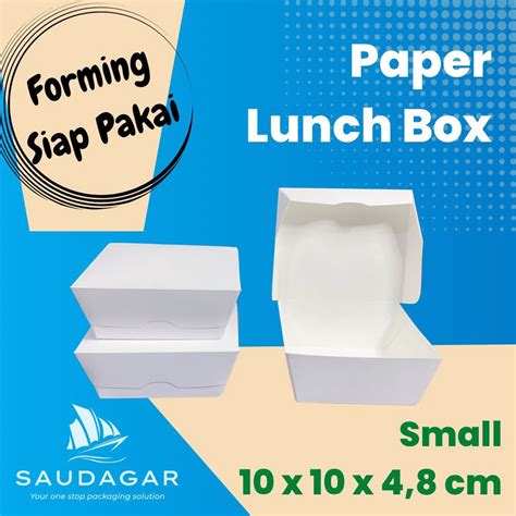 Lunch Box Paper Ivory Small Siap Pakai Dus Kotak Dimsum Siomay