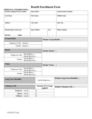 Fillable Online Universal Enrollment Form Fax Email Print Pdffiller