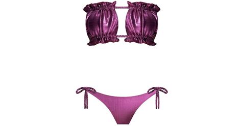 Nur Karaata Shinny Sun Bikini Set In Purple Lyst