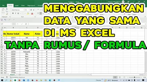 Cara Mengelompokkan Mengumpulkan Data Yang Sama Di Excel Tanpa Rumus