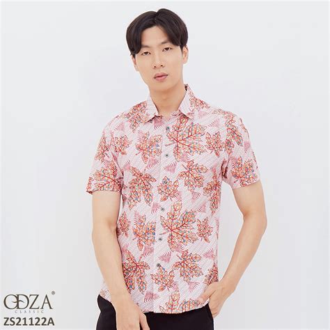 Jual Odza Atasan Batik Pria Lengan Pendek Modern Kemeja Pesta Slim Fit