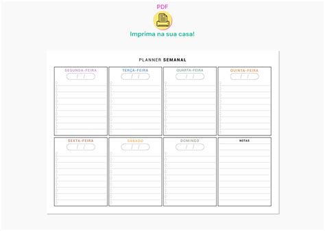 Planner Semanal A Para Imprimir Obah Digital