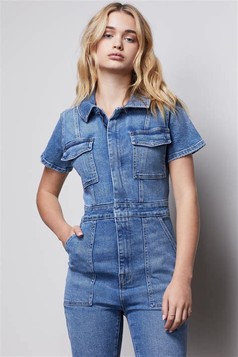 Good American Denim The Fit For Success Jumpsuit In Blue Lyst