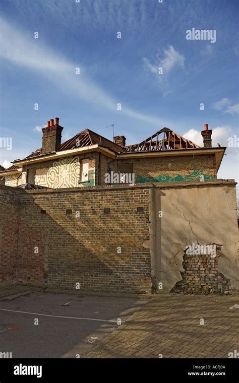 Abandoned And Ruined Brick Building Awaits Demolition Stock Photo Alamy