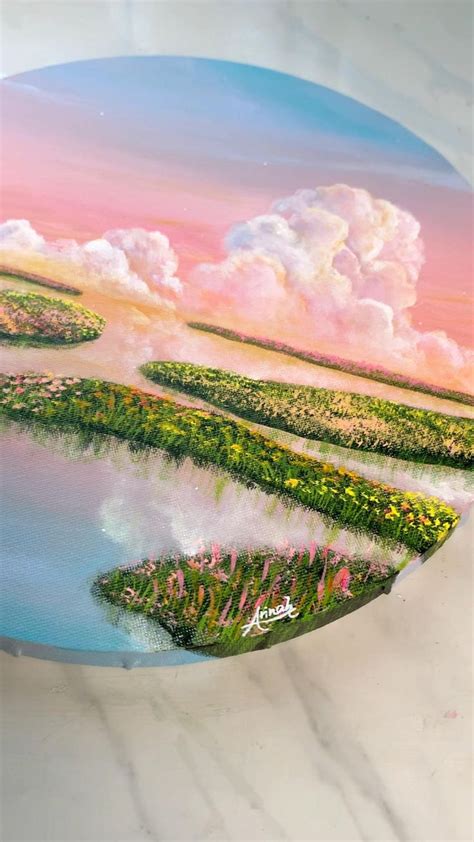 Dreamy Place dreamy acrylic painting with fluffy clouds | Diy canvas ...