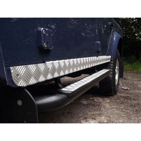 Land Rover Defender 90 Mammouth Side Sill Chequer Plate Kit Silver