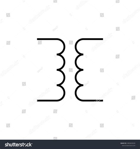 Electrical Transformer Symbols Air Cored Transformer Stock Vector ...