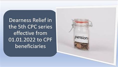 Dearness Relief In The Th Cpc Series Effective From To Cpf