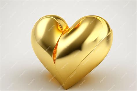 Premium Photo A Small Gold Heart Image Without Background