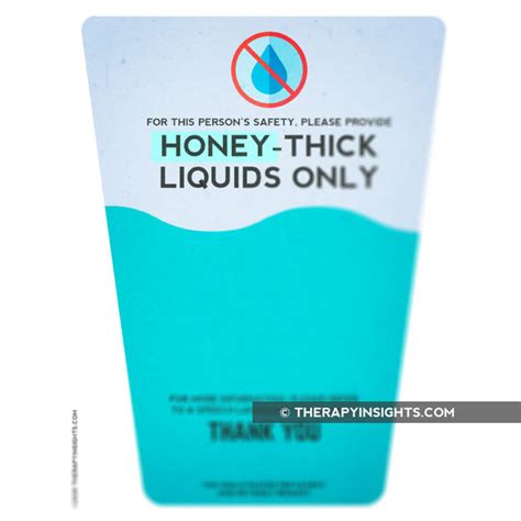 Thickened Liquids Signs - Nectar, Honey, and Pudding Thick – Therapy ...