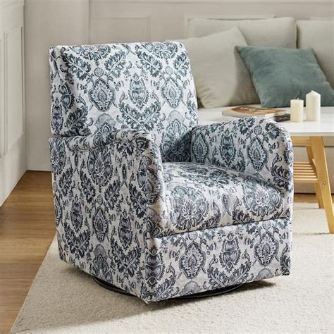 Jayden Creation Patsy Transitional Accent Chair With Swivel Navy