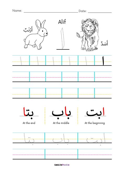 Beginning Arabic Handwriting Worksheets Worksheets Library