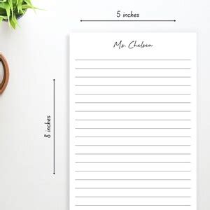 Personalized X Lined Notepad Custom Notepad Custom Etsy