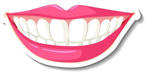 Lips With Teeth On White Background 4934444 Vector Art At Vecteezy