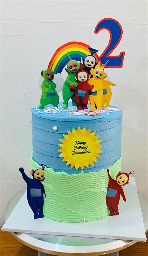 Cute Teletubbies Cake Ideas Blue And Green Cake Teletubbies Cake