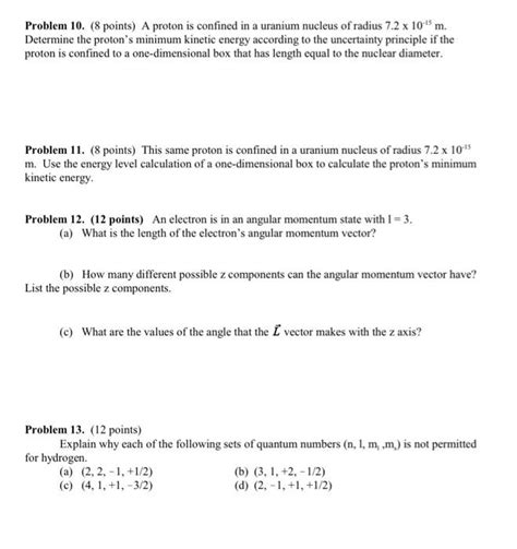 Solved Problem 10 8 Points A Proton Is Confined In A