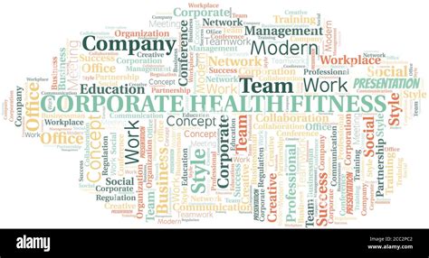 Corporate Health Fitness Vector Word Cloud Made With The Text Only