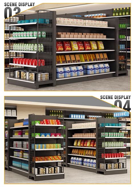 Custom Gondola Shelving Double Sided Rack Supermarket Shelves Design