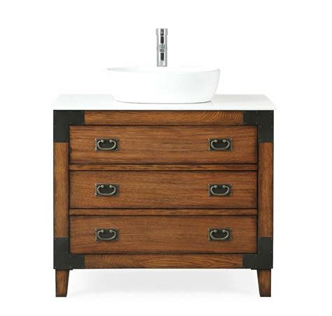 Benton Collection Marble Bathroom Vanity With Vessel Sink Akira 36