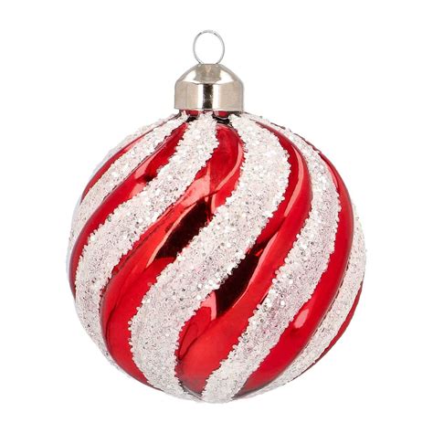 Red White Glass Christmas Bauble Its All About Christmas