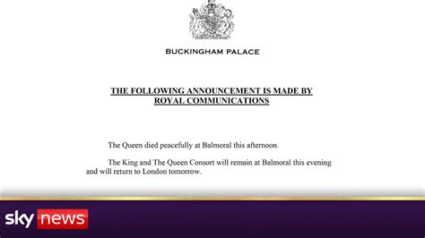 Buckingham Palace Announces Death Of The Queen Youtube