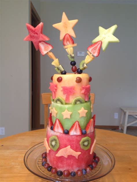 Pin by Julie Anna Bowman on Fruit cake | Fruit birthday cake, Fruit birthday, Healthy birthday