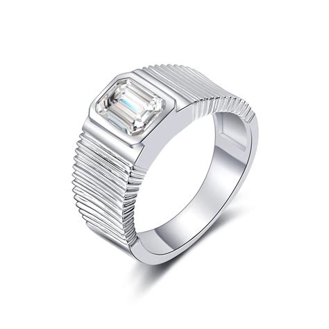 moissanite emerald cut engagement ring 4