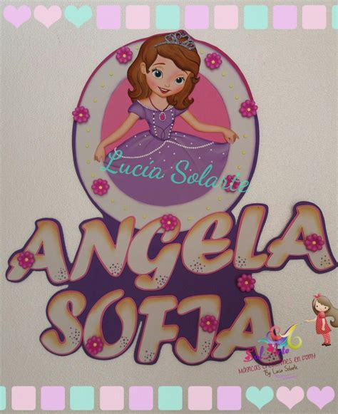 Aplique Nombre Con Princesita Sofia Manualidades Sofia Nombre