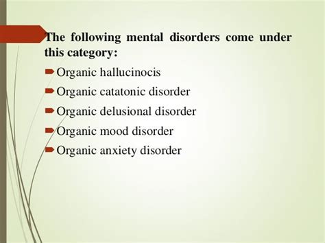 Organic mental disorder