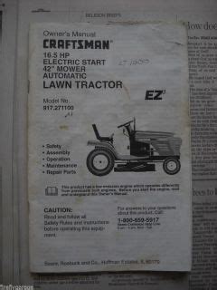 Craftsman Lawn Tractor Model Repair Parts Manual Hp