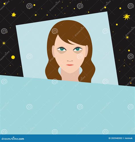 Insomnia, Symptoms. Flat Icons Set. Vector Signs For Web Graphics