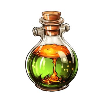 Halloween Witch Potion In A Glass Jar Bottle Of Witch Magic Elixir Or