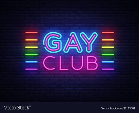 Gay Club Neon Sign Design Royalty Free Vector Image