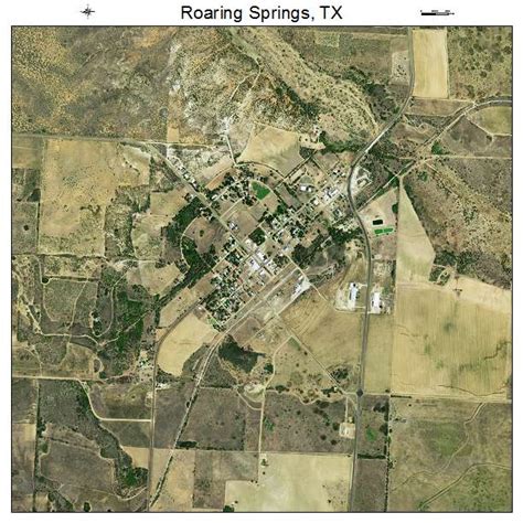 Aerial Photography Map of Roaring Springs, TX Texas